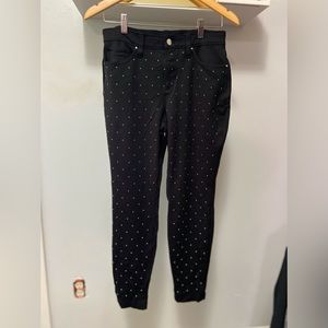 EUC Soma Black Slimming Pants with tiny silver-chrome beads